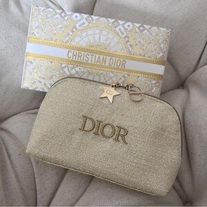 BRAND NEW Dior Gold Cosmetic Pouch/Bag/Clutch